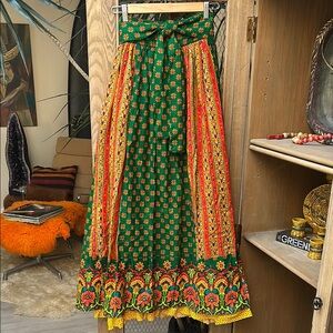 Vintage Ellen Tracy Floral Print Maxi Wrap Skirt